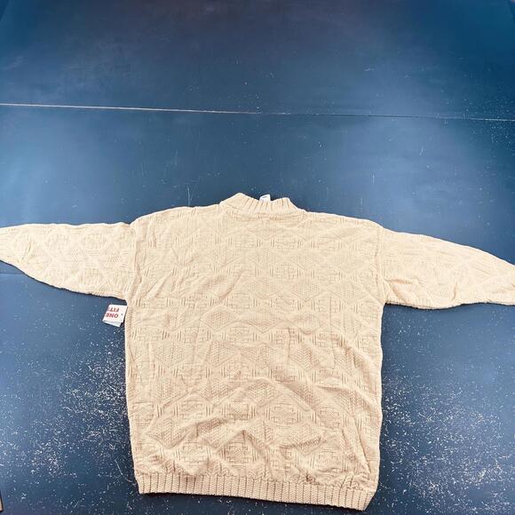 VTG Spunky Younkers Sweater One Size Yellow Oversized Textured Knit Boxy 80s NWT - Picture 7 of 7